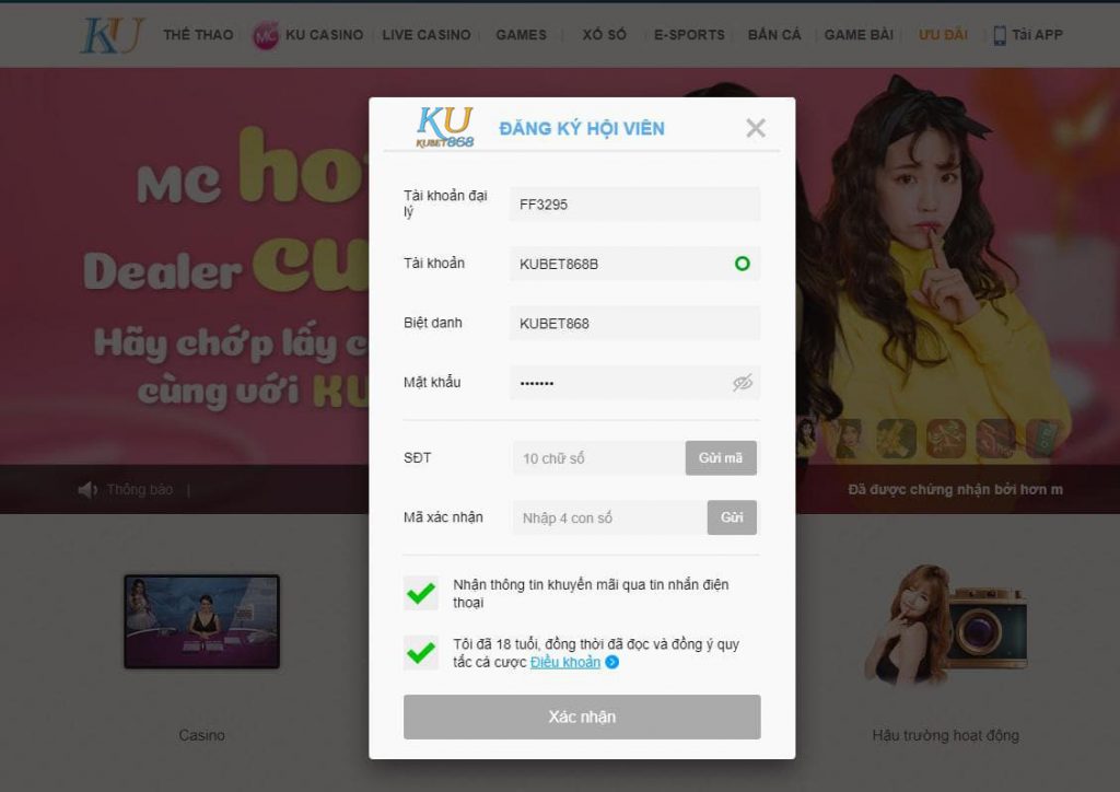 cách đăng ký tài khoản kubet