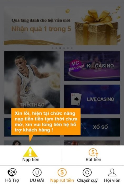 Hướng dẫn mở khóa nạp tiền KUBET chi tiết