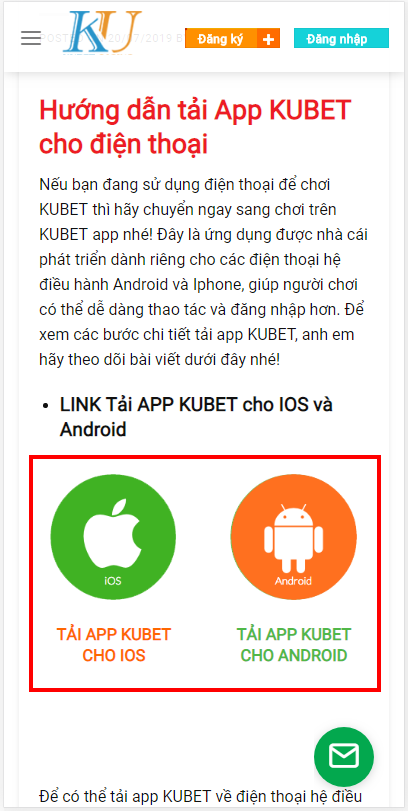 Tải App Kubet về điện thoại IOS và Android