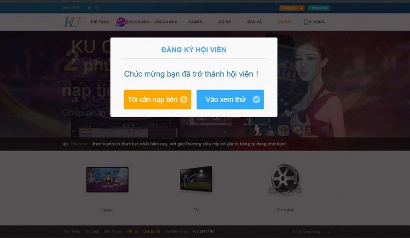 đăng ký tài khoản ku casino