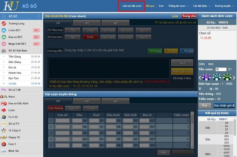 chơi xổ số online Kubet
