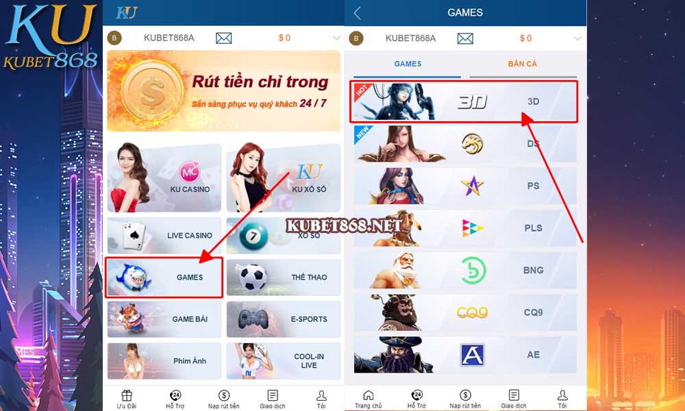 ku casino hướng dẫn nạp tiền từng bước tài khoản KUBET