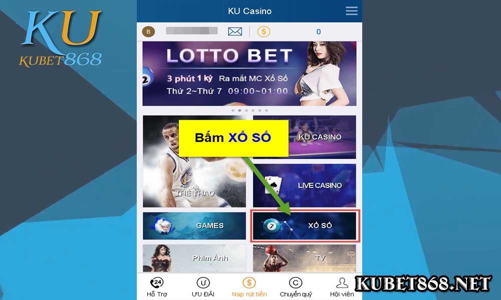 ku casino hướng dẫn nạp tiền từng bước tài khoản KUBET