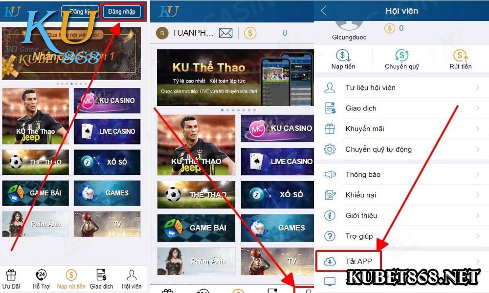 ku casino hướng dẫn nạp tiền từng bước tài khoản KUBET