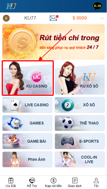 xóc đĩa Kubet777 tại sảnh KU777 Casino