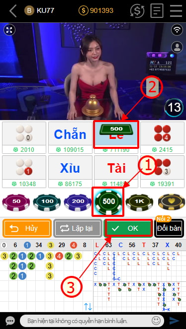 xóc đĩa Kubet777 tại sảnh KU777 Casino